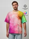Мужская футболка оверсайз / Радужный дым