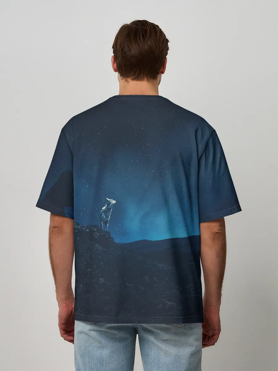 Мужская футболка оверсайз / WOLF