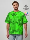 Мужская футболка оверсайз / ПАЛЬМЫ | ЛЕТО | TROPICAL