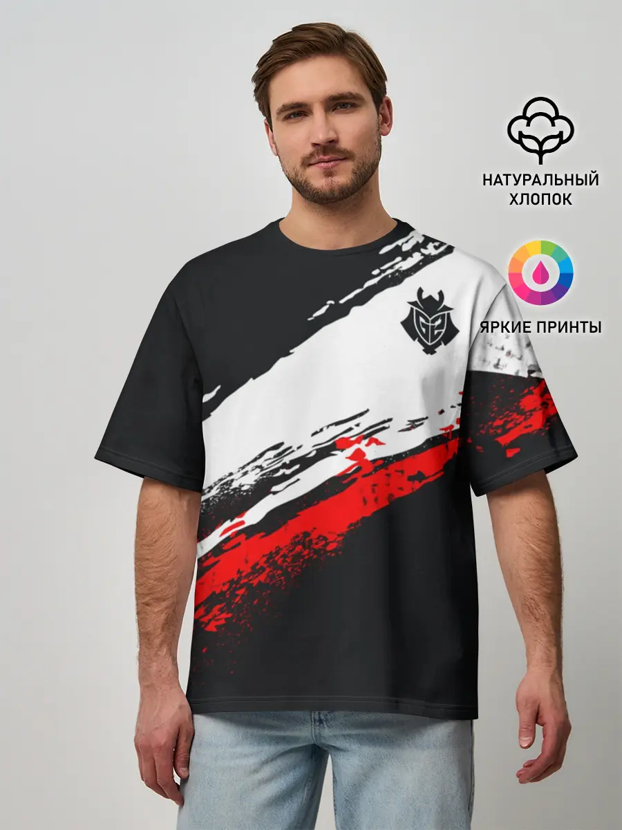 Мужская футболка оверсайз / cs:go - G2 eSports