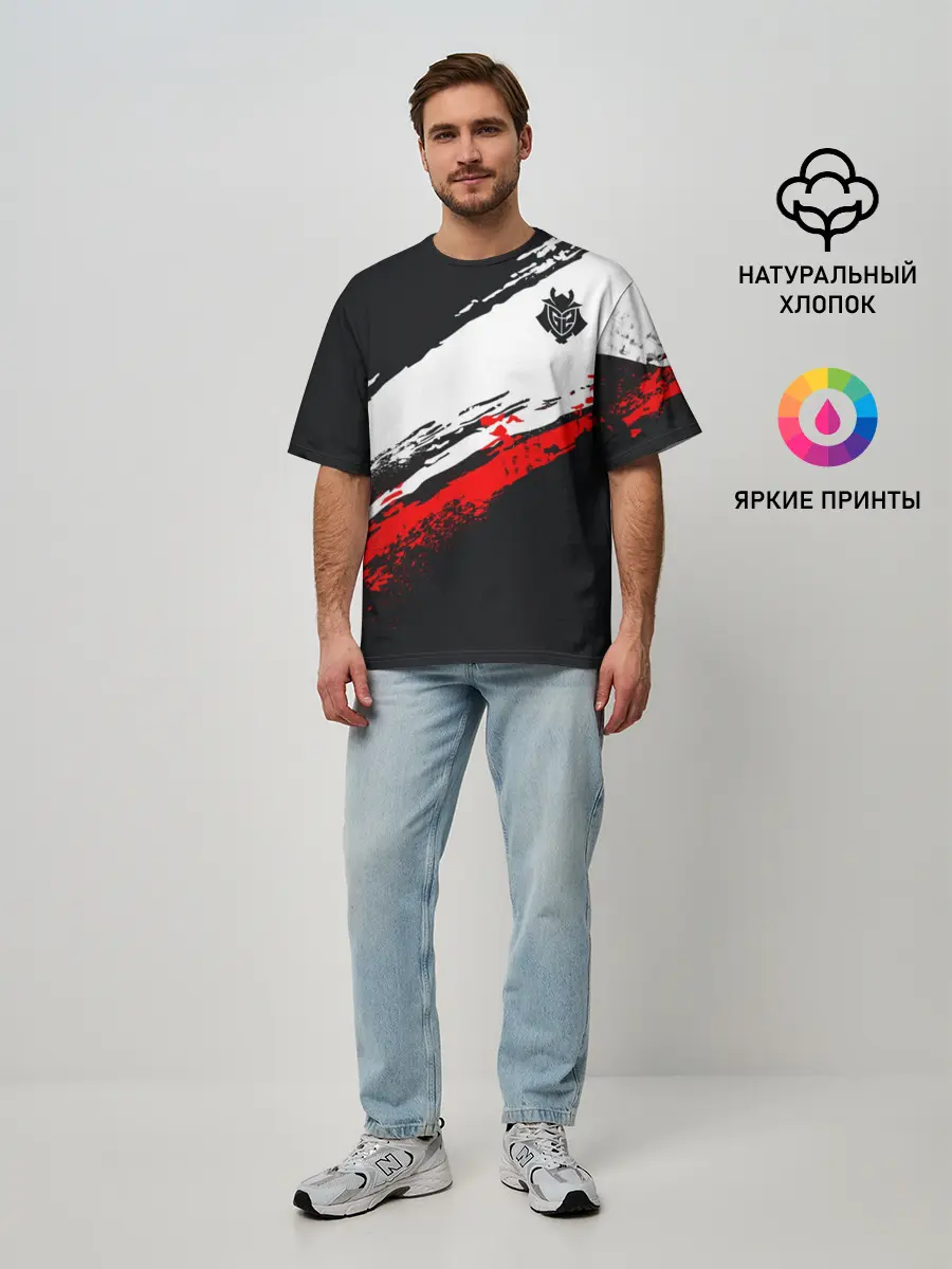 Мужская футболка оверсайз / cs:go - G2 eSports