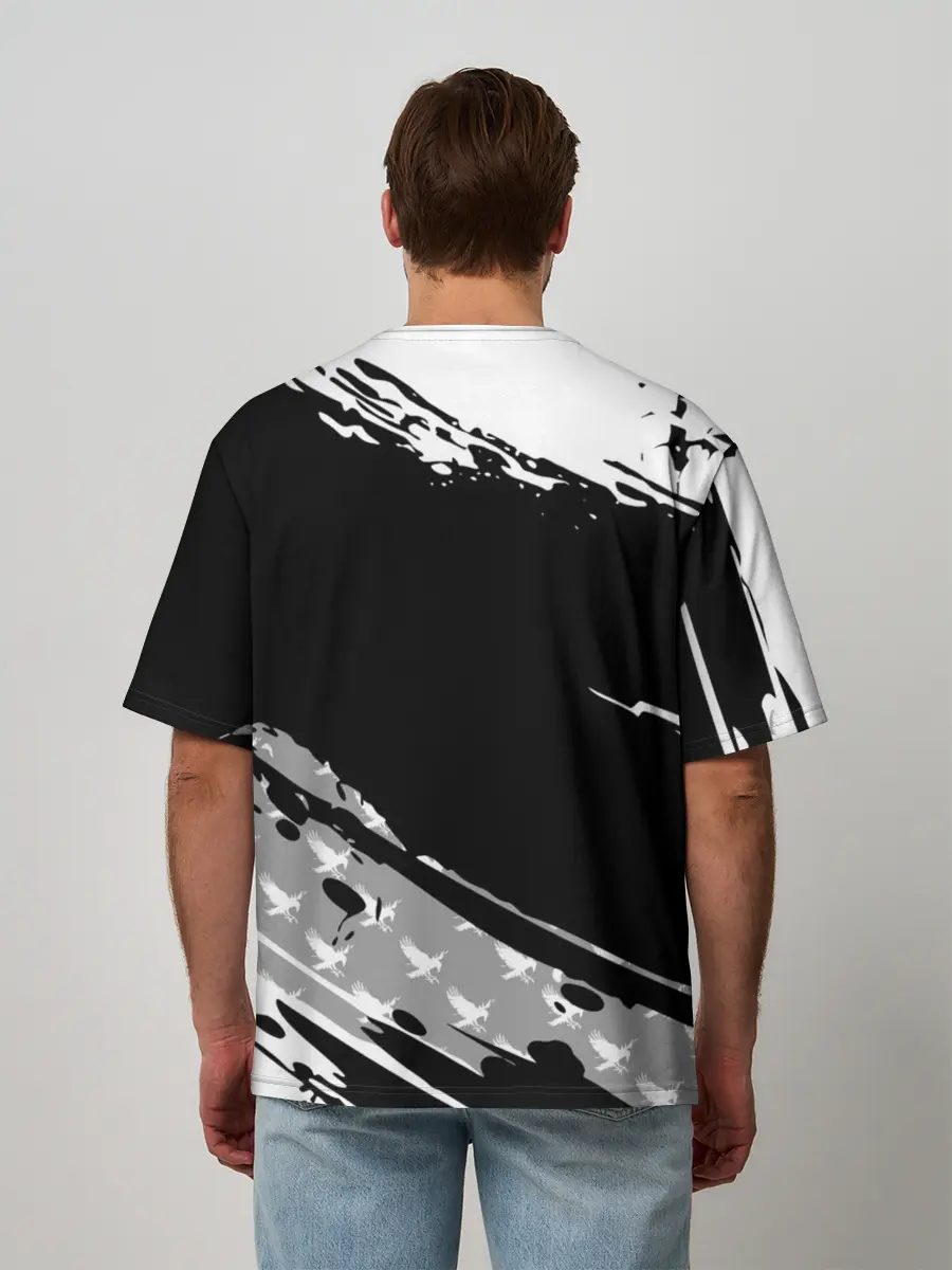 Мужская футболка оверсайз / Haikyuu!! Ворон иероглиф