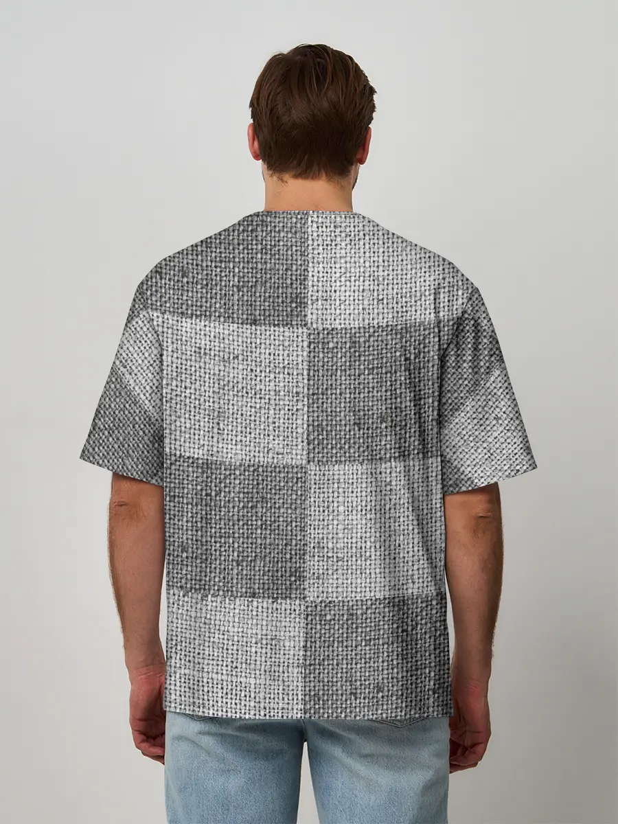 Мужская футболка оверсайз / Denim Patchwork