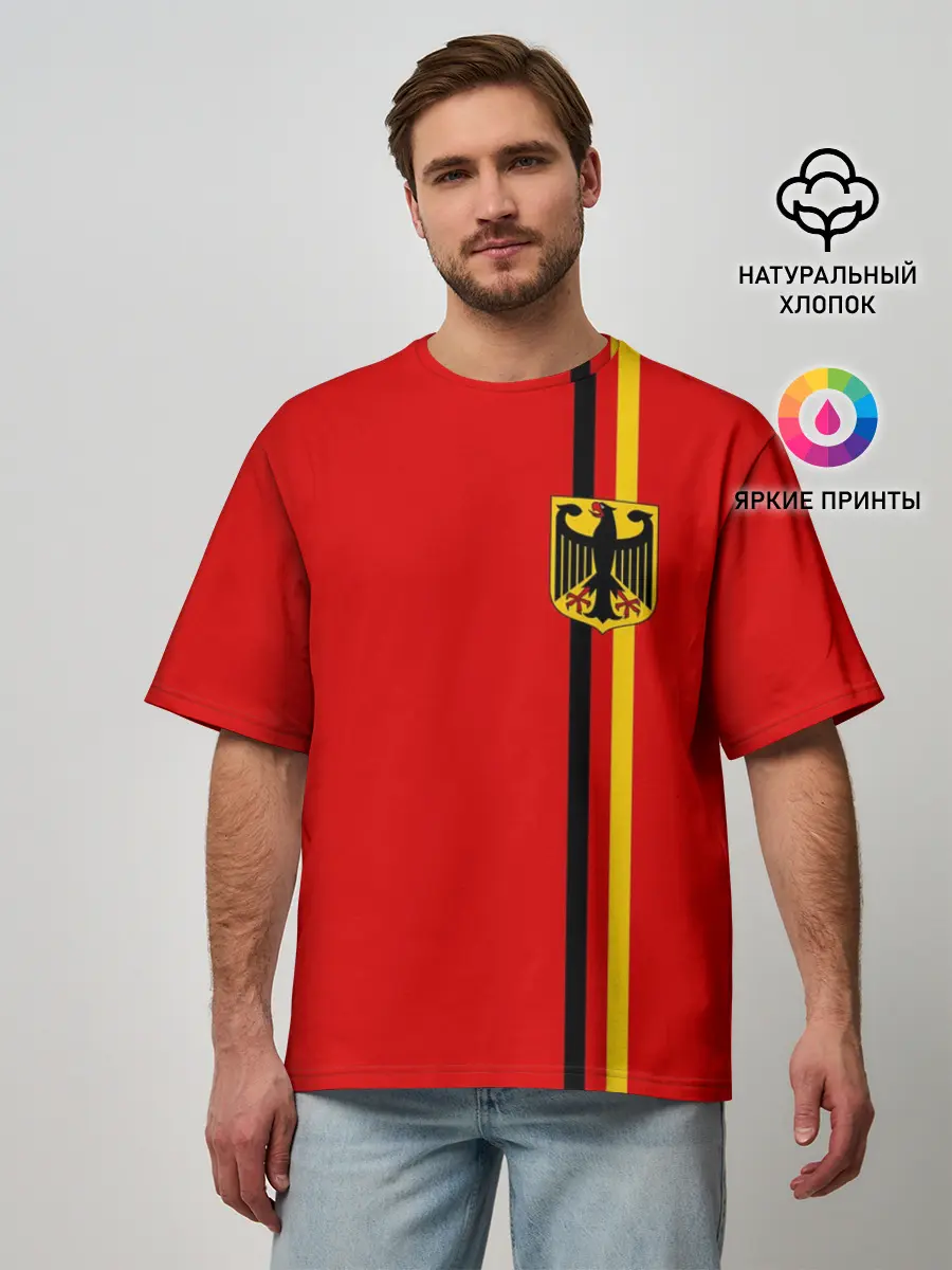 Мужская футболка оверсайз / Германия, лента с гербом