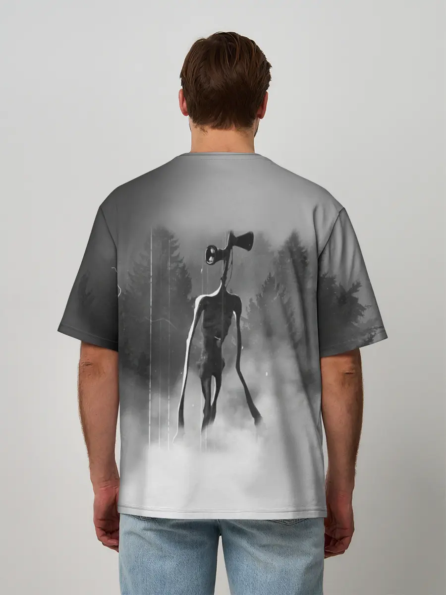 Мужская футболка оверсайз / Сиреноголовый в Лесу