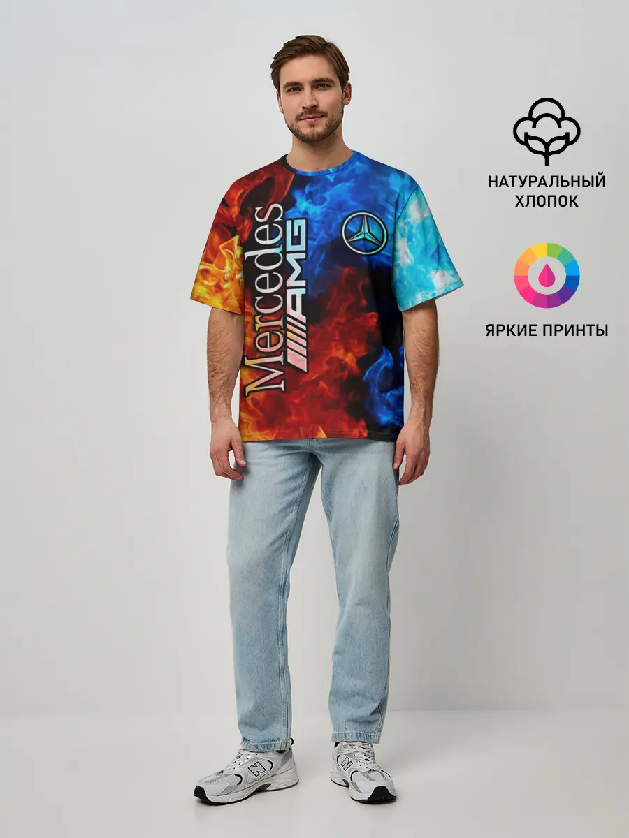 Мужская футболка оверсайз / Mercedes