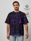 Мужская футболка оверсайз / [JJBA] Menacing Pattern purple