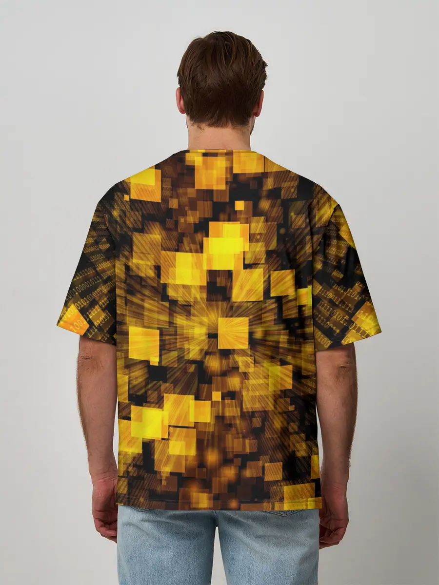 Мужская футболка оверсайз / Неоновый взрыв