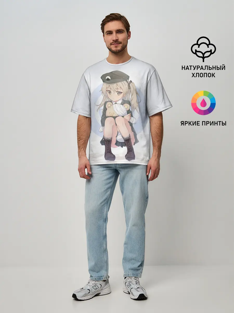 Мужская футболка оверсайз / Girls und Panzer