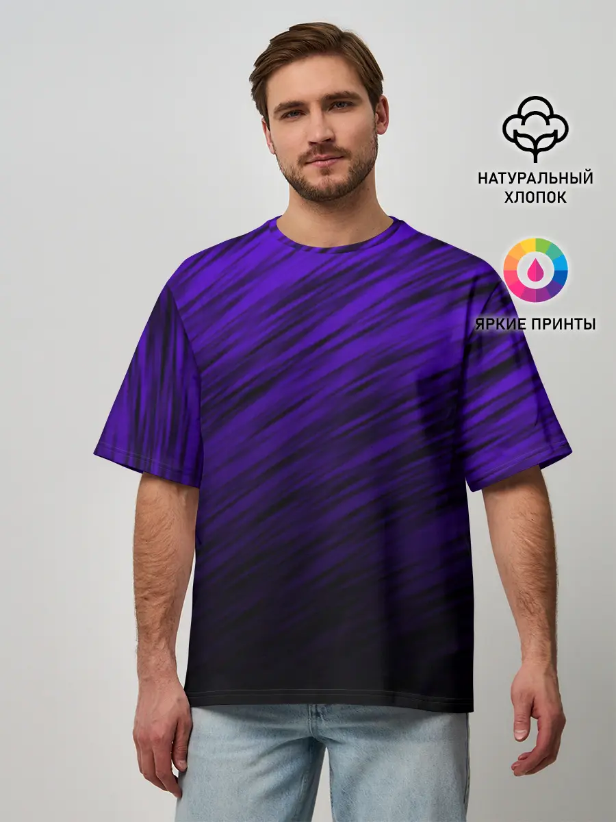 Мужская футболка оверсайз / ШТРИХИ