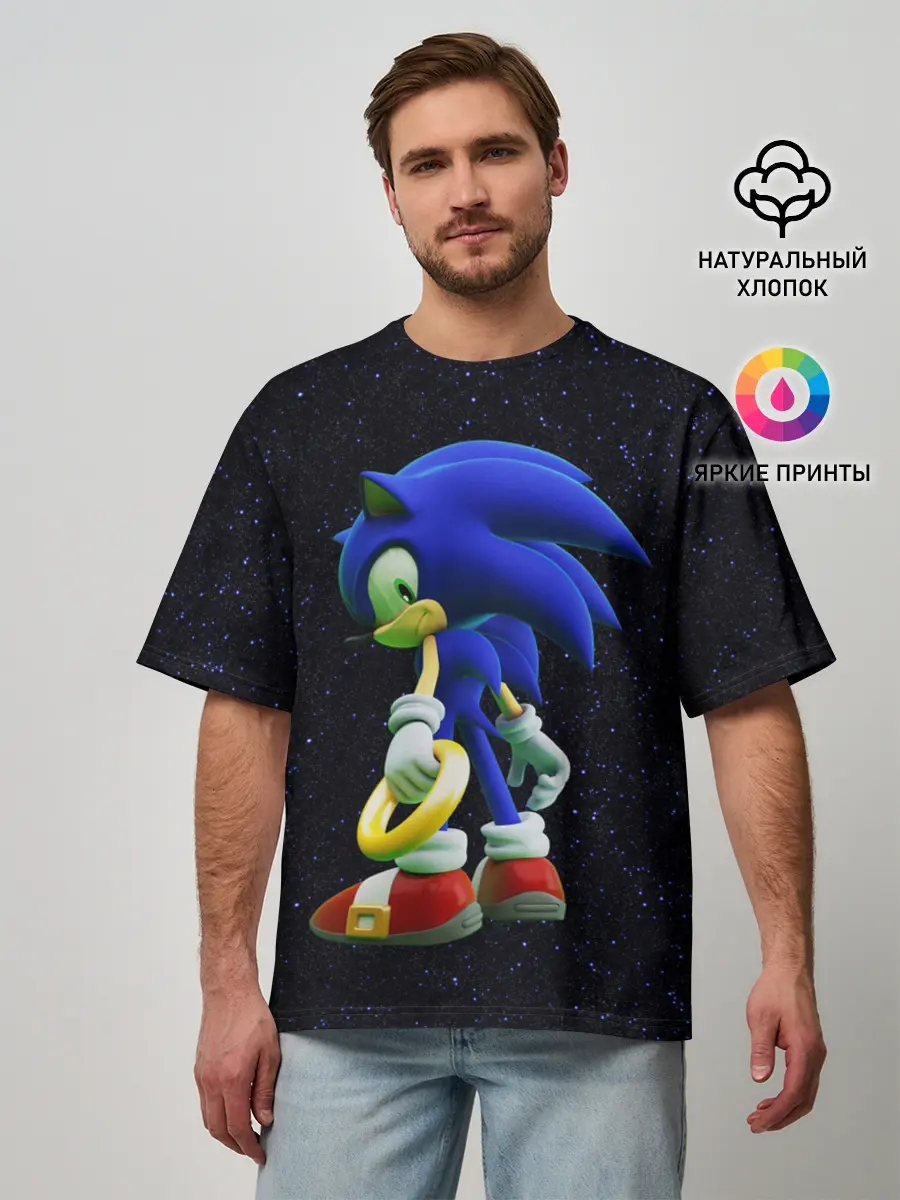 Мужская футболка оверсайз / Sonic