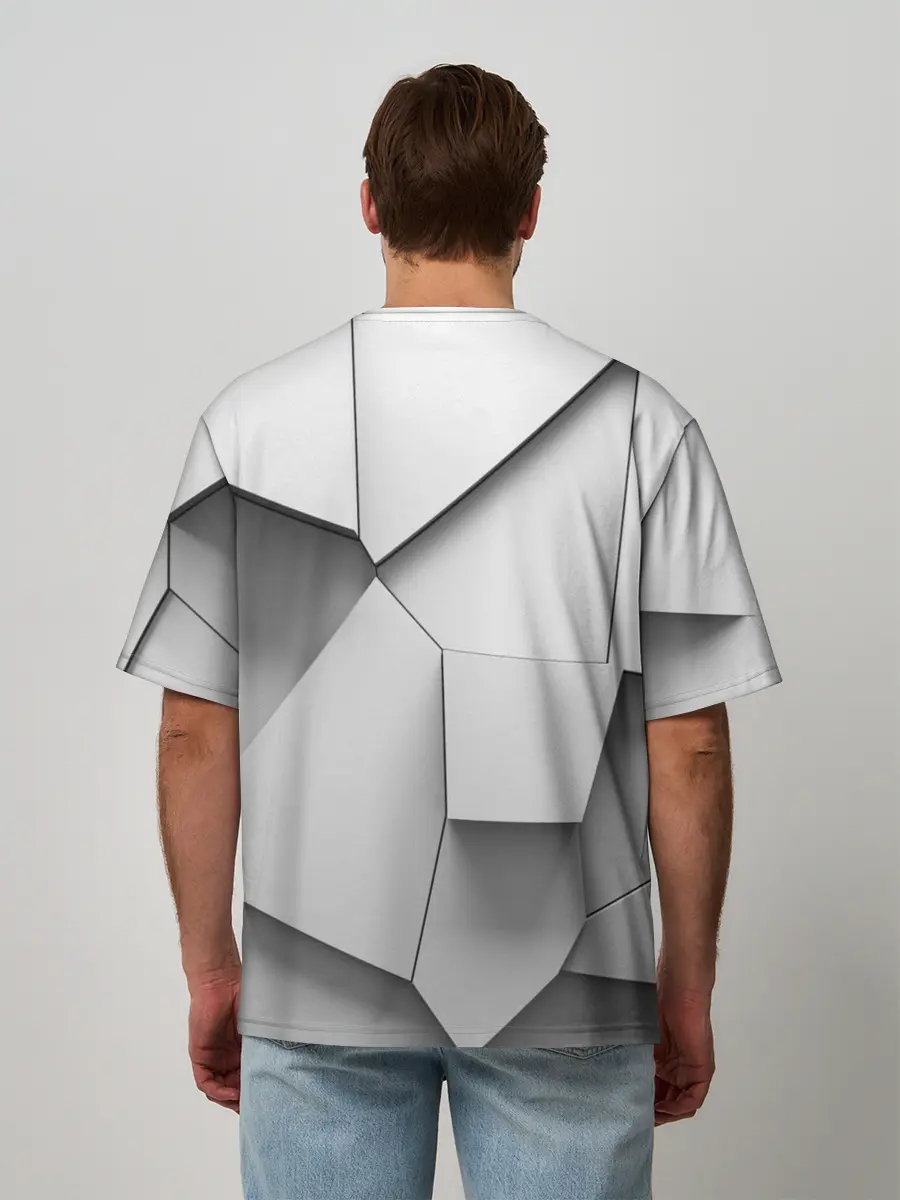 Мужская футболка оверсайз / Слом плитки