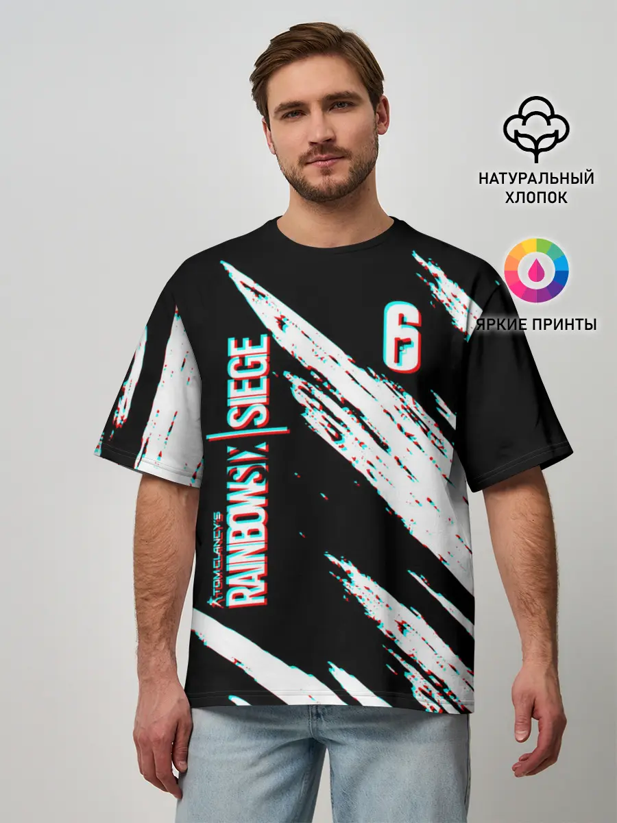 Мужская футболка оверсайз / RAINBOW SIX SIEGE.