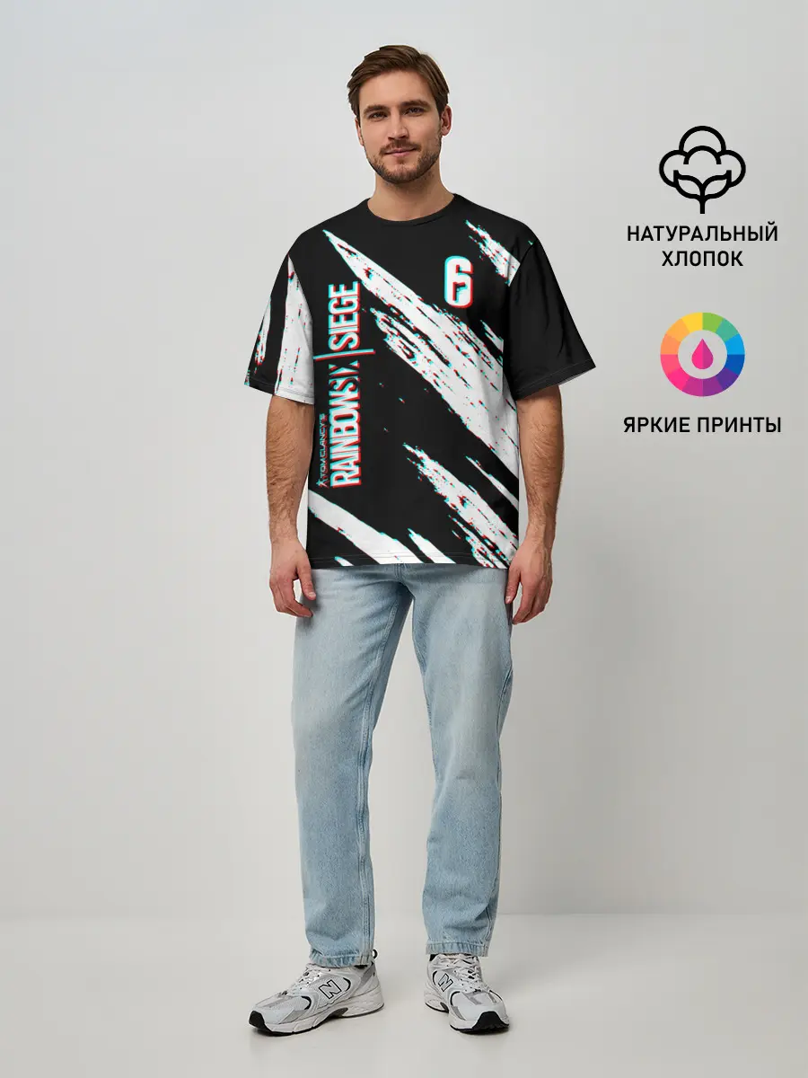 Мужская футболка оверсайз / RAINBOW SIX SIEGE.