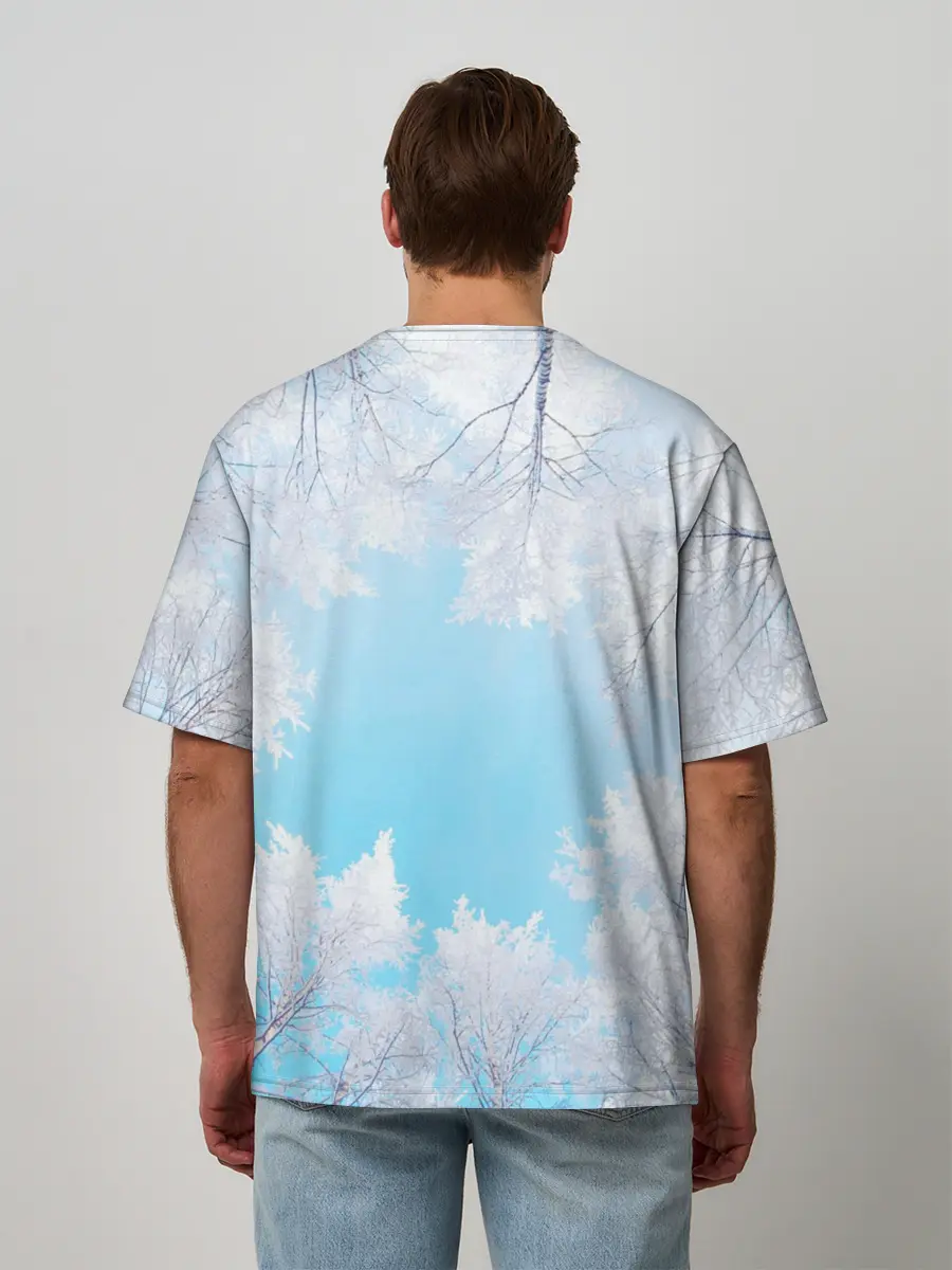 Мужская футболка оверсайз / Волк