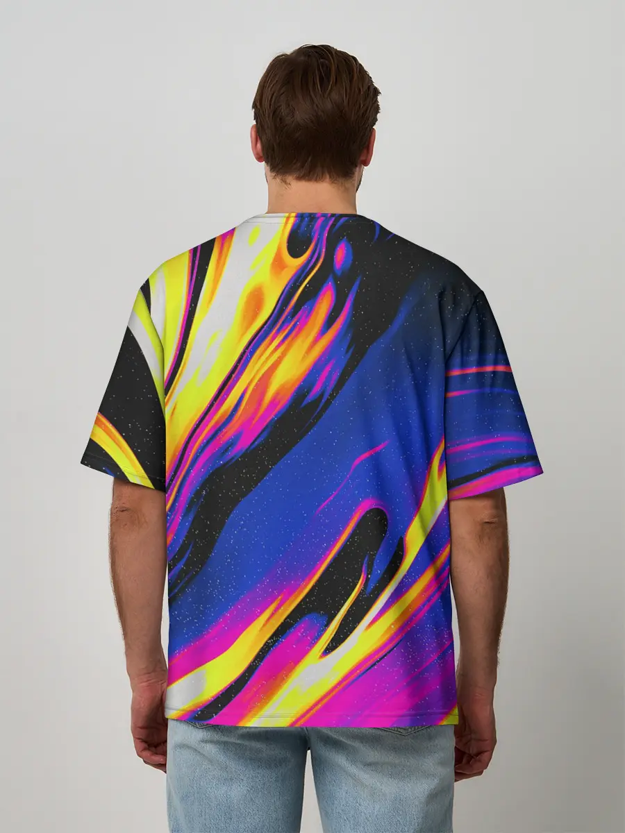 Мужская футболка оверсайз / БЕНЗИНОВЫЕ РАВЗОДЫ / ТЕКСТУРА