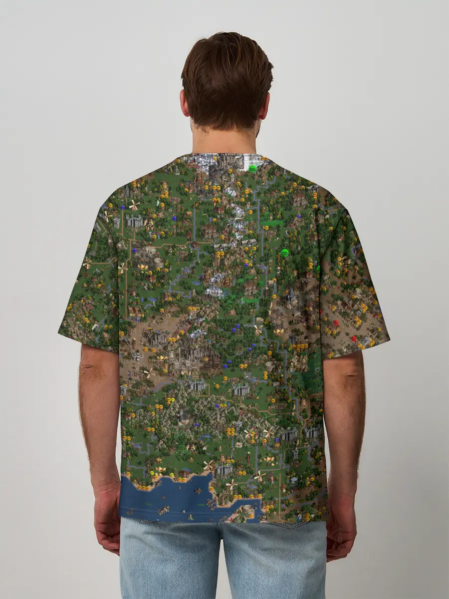 Мужская футболка оверсайз / Карта в Heroes 3