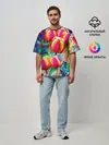 Мужская футболка оверсайз / Тюльпаны