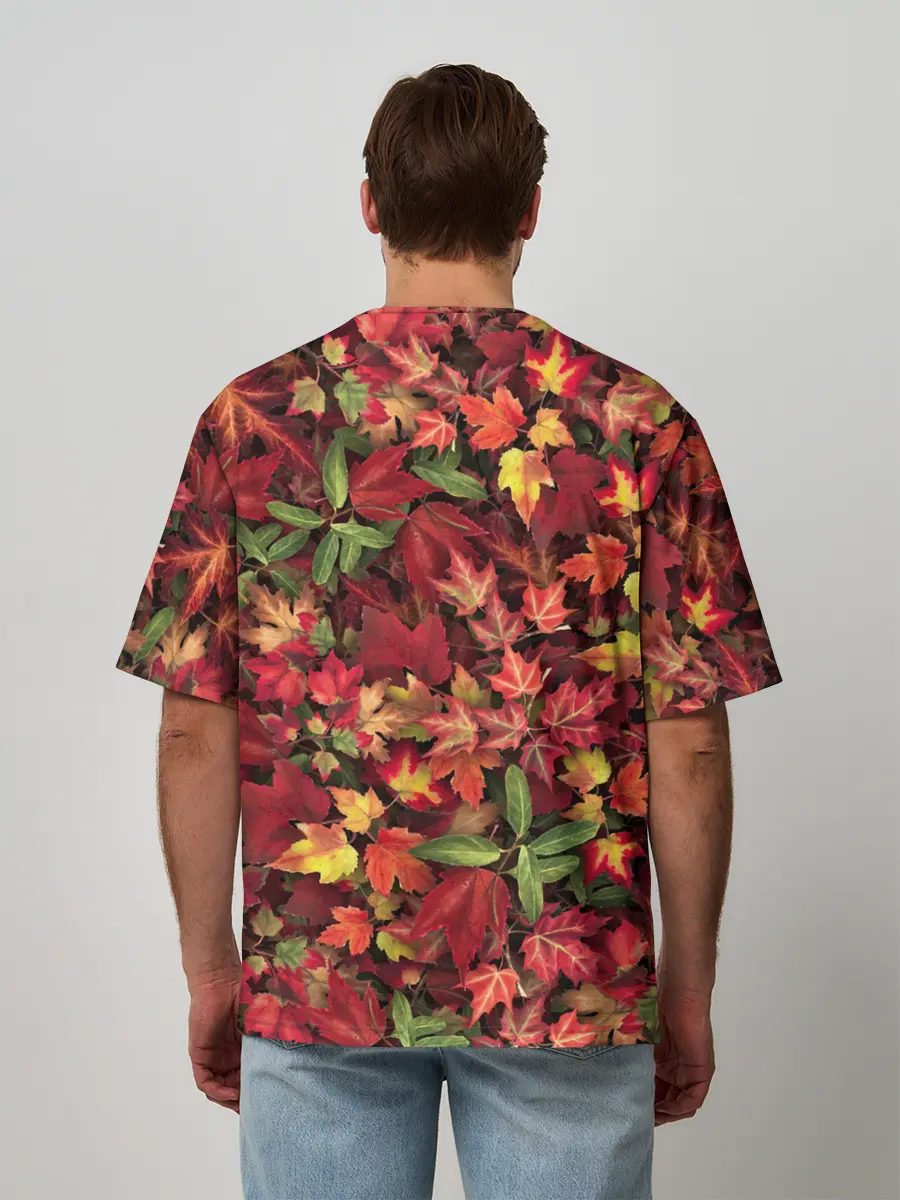 Мужская футболка оверсайз / Осенний череп