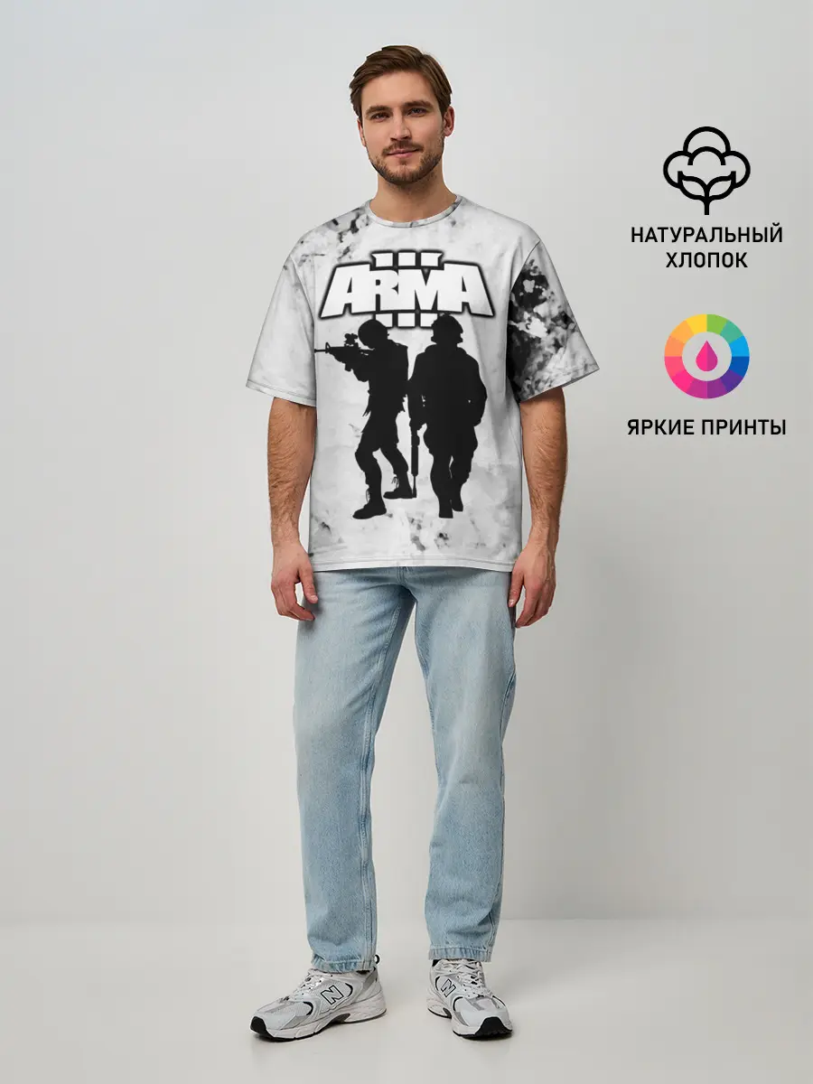 Мужская футболка оверсайз / Arma / Арма,Tactical Simulator