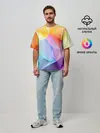 Мужская футболка оверсайз / Радужная геометрия