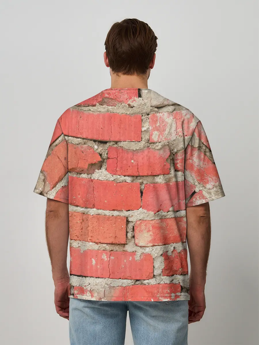Мужская футболка оверсайз / Кирпичная стена