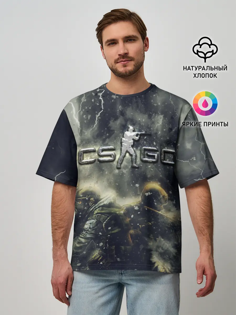 Мужская футболка оверсайз / CS GO
