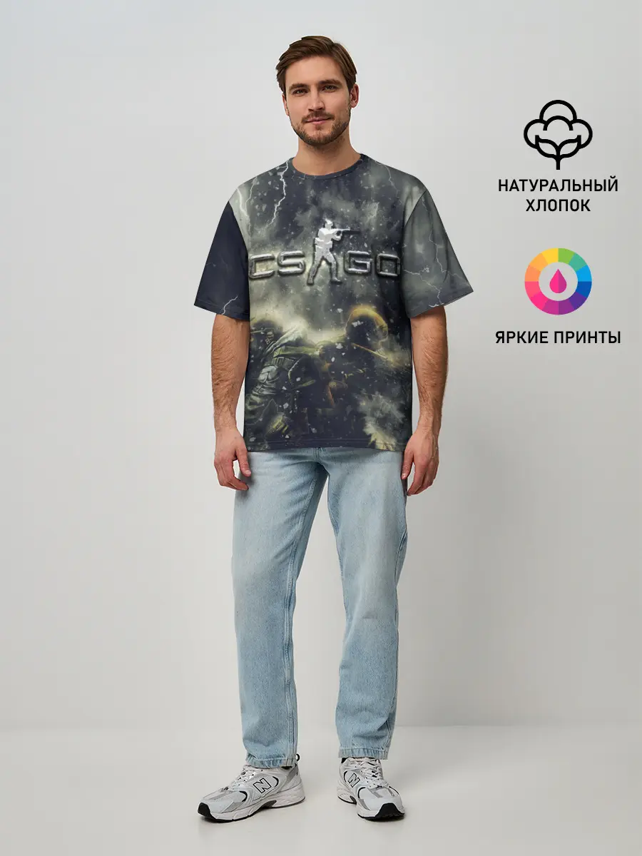 Мужская футболка оверсайз / CS GO