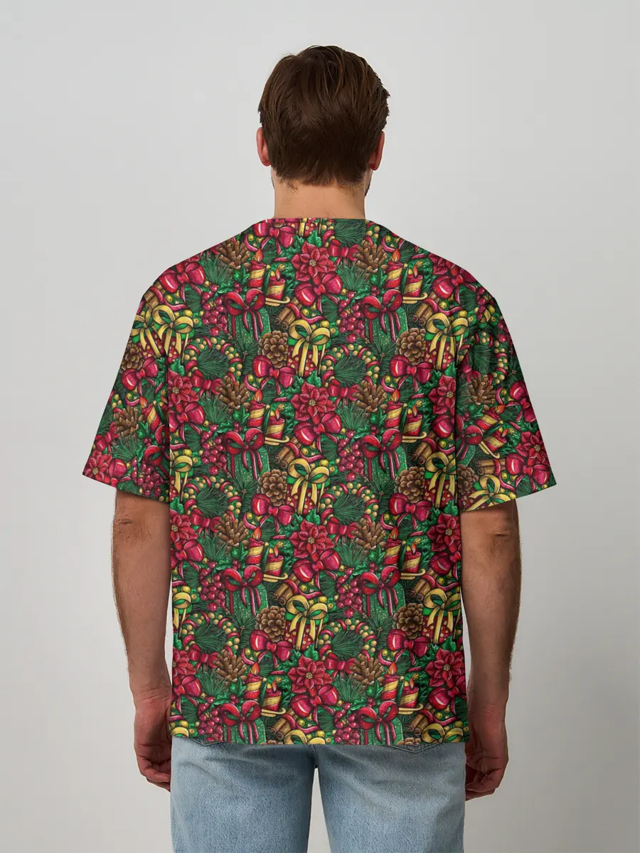 Мужская футболка оверсайз / Merry Christmas