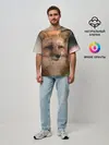 Мужская футболка оверсайз / Строгая лисица