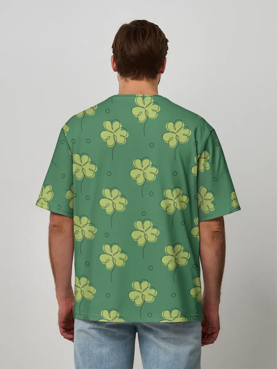 Мужская футболка оверсайз / Узор на День святого Патрика