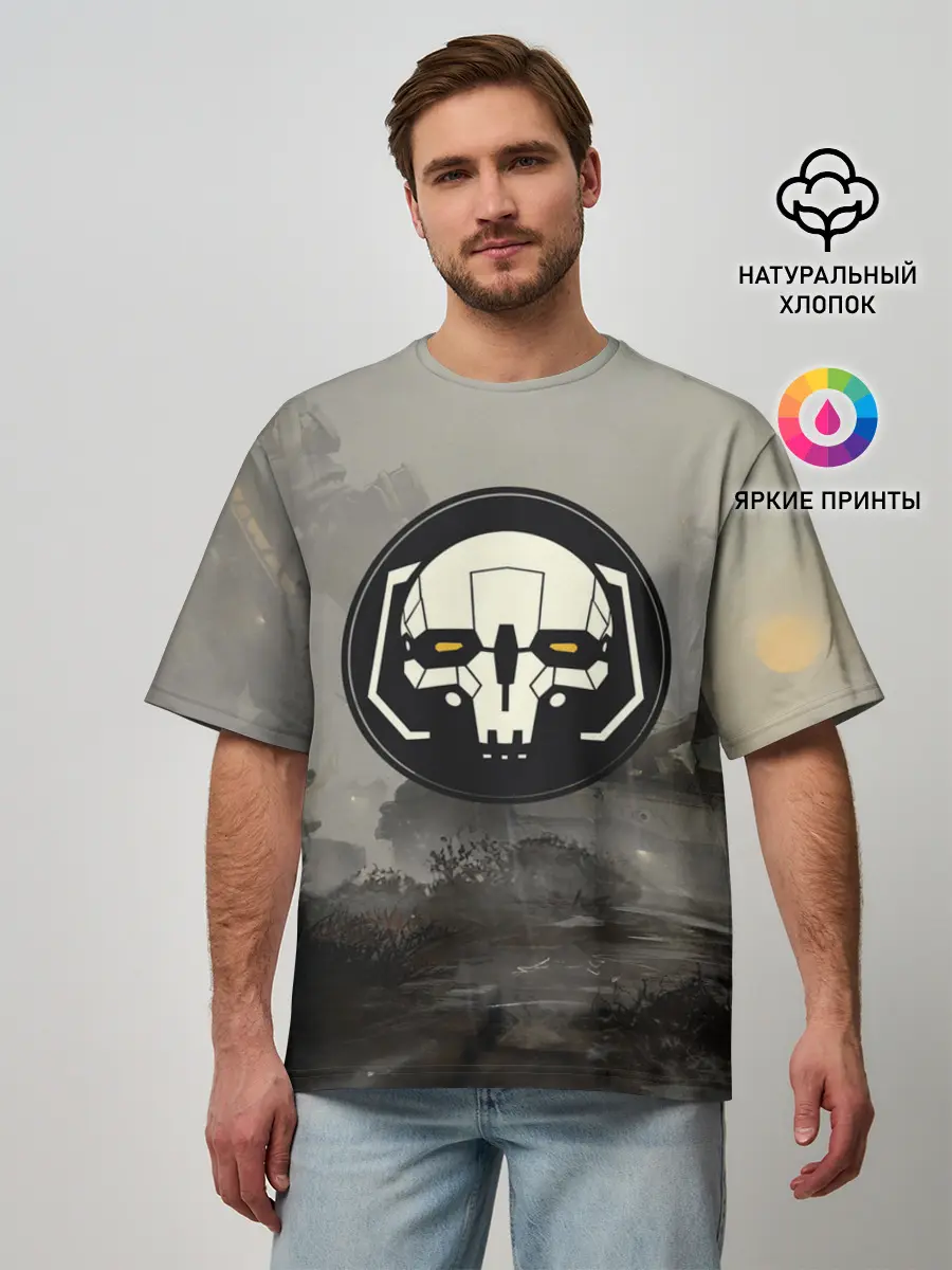 Мужская футболка оверсайз / SkulMech