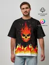 Мужская футболка оверсайз / Пылающий Череп