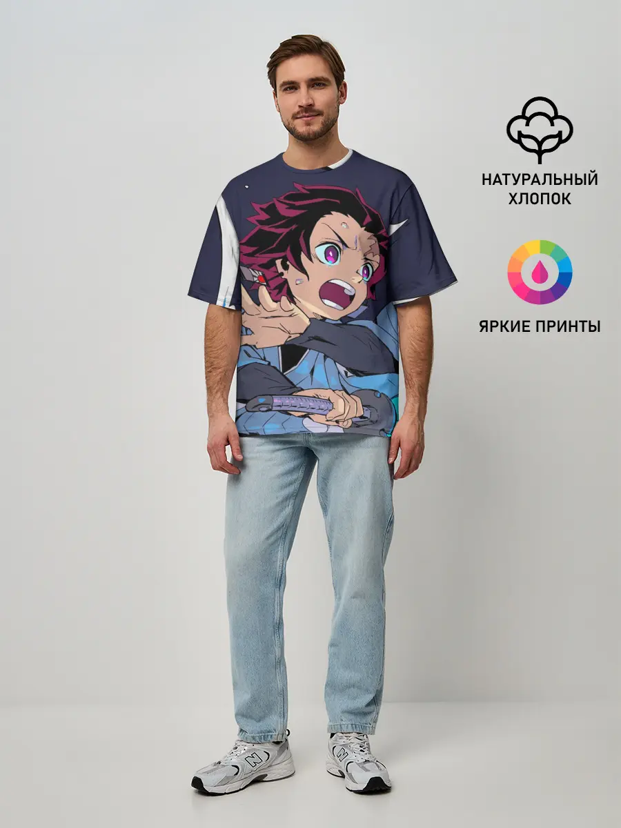 Мужская футболка оверсайз / Клинок Рассекающий Демонов