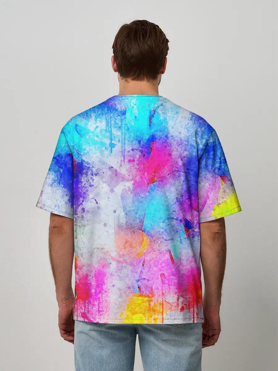 Мужская футболка оверсайз / НЕОНОВЫЕ ПОТЕРТОСТИ