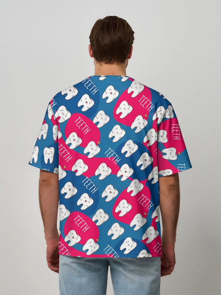 Мужская футболка оверсайз / зубы