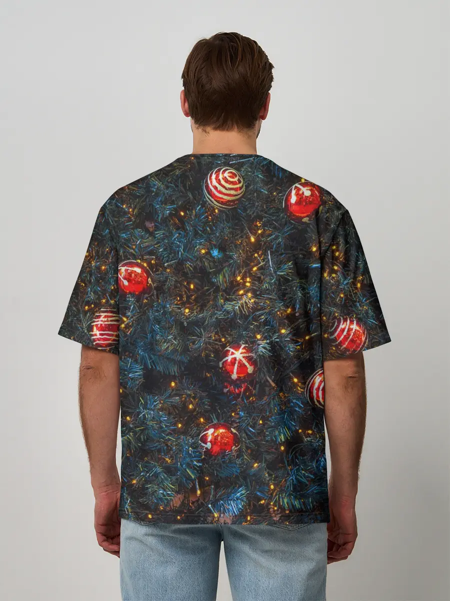 Мужская футболка оверсайз / Новый Год