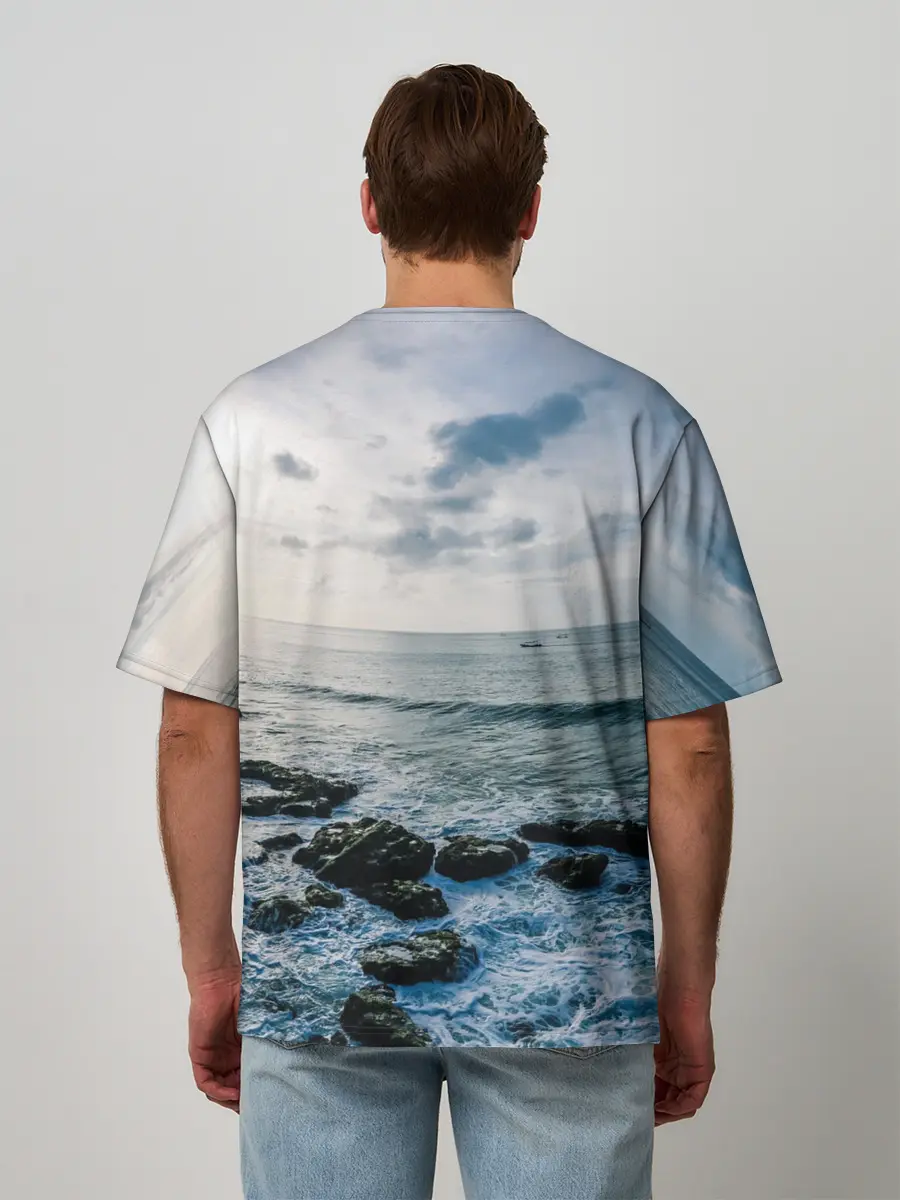Мужская футболка оверсайз / Море