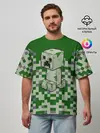 Мужская футболка оверсайз / Minecraft Крипер