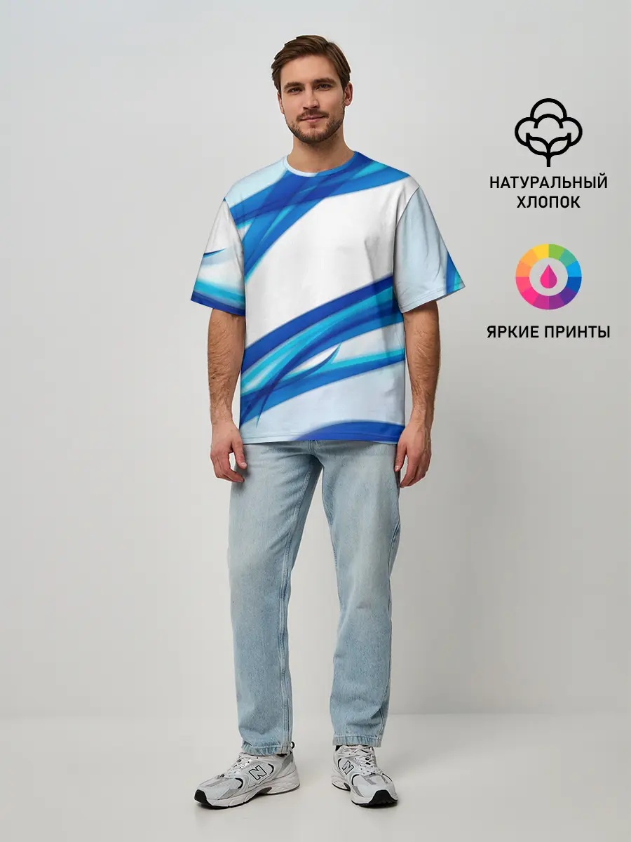 Мужская футболка оверсайз / STRIPES BLUE