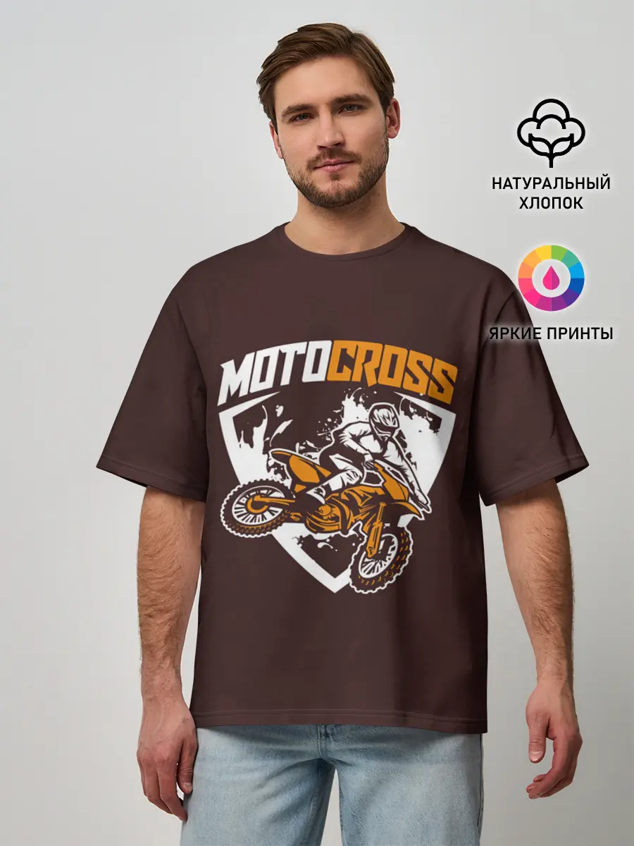 Мужская футболка оверсайз / MOTOCROSS | МОТОКРОСС