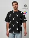 Мужская футболка оверсайз / ПЛЕЙБОЙ ПАТТЕРН | PLAYBOY PATTERN