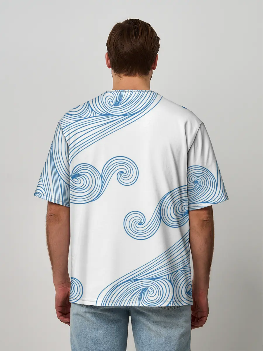 Мужская футболка оверсайз / Кот Моряк