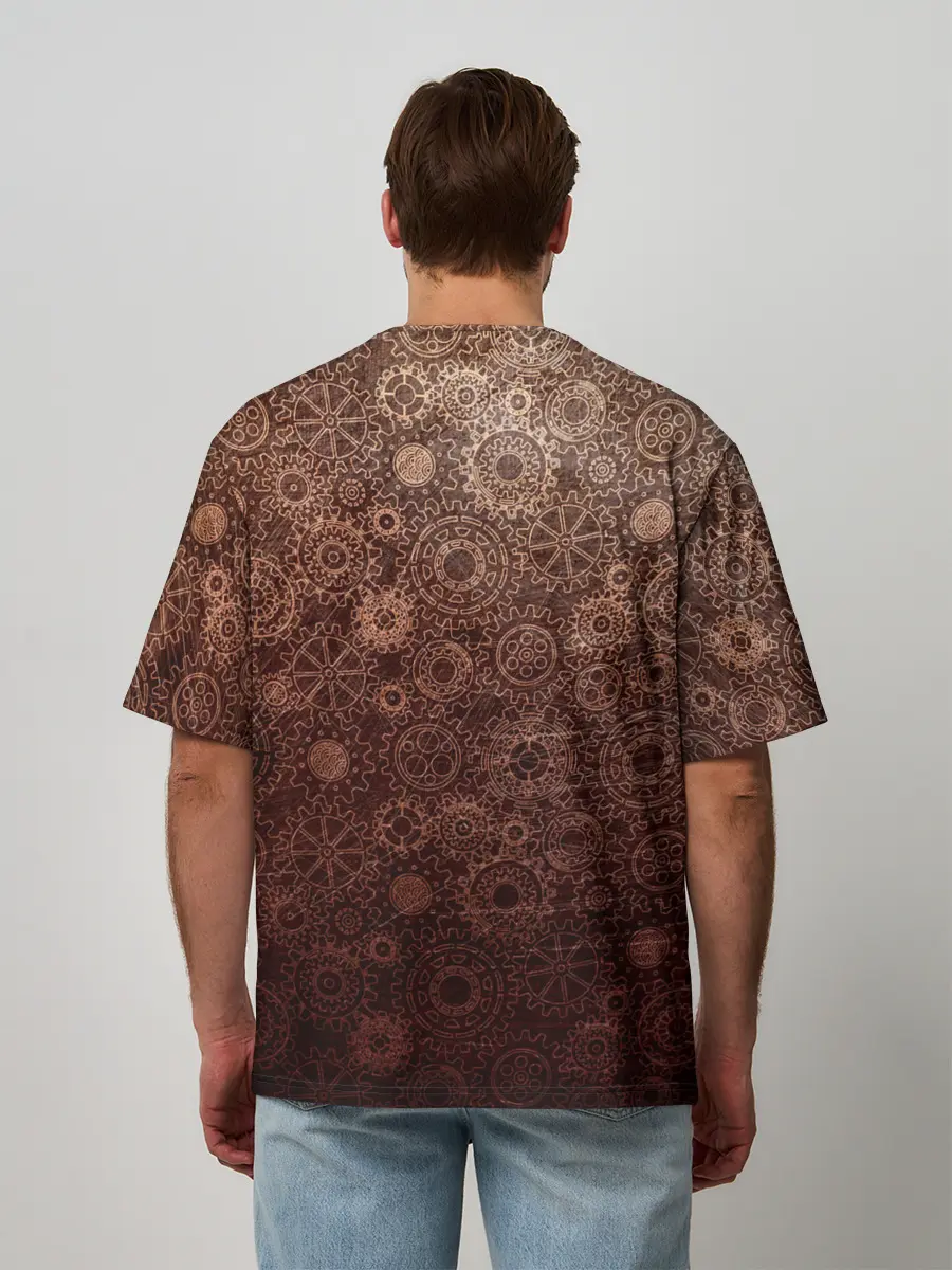 Мужская футболка оверсайз / Шестеренки