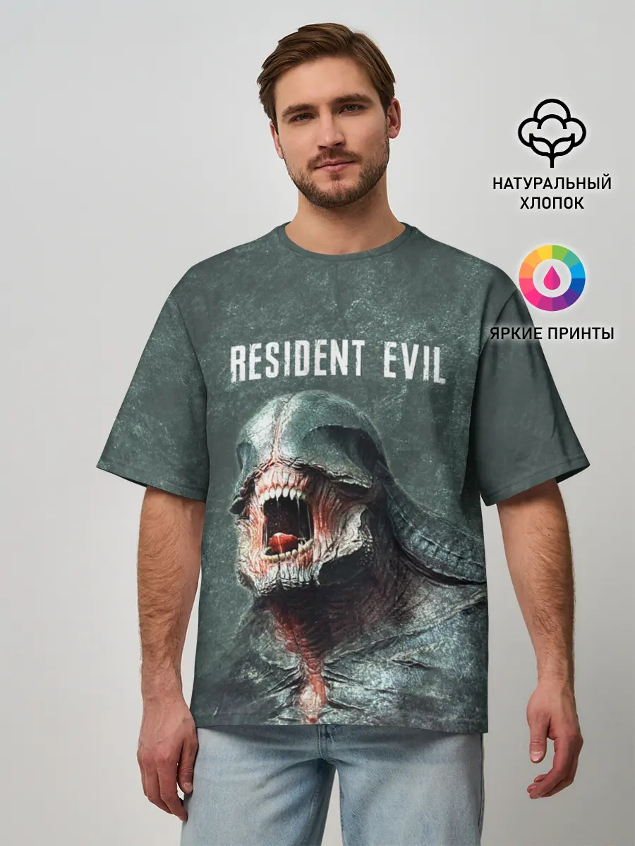 Мужская футболка оверсайз / RESIDENT EVIL 2 | РЕЗИДЕНТ ЕВИЛ