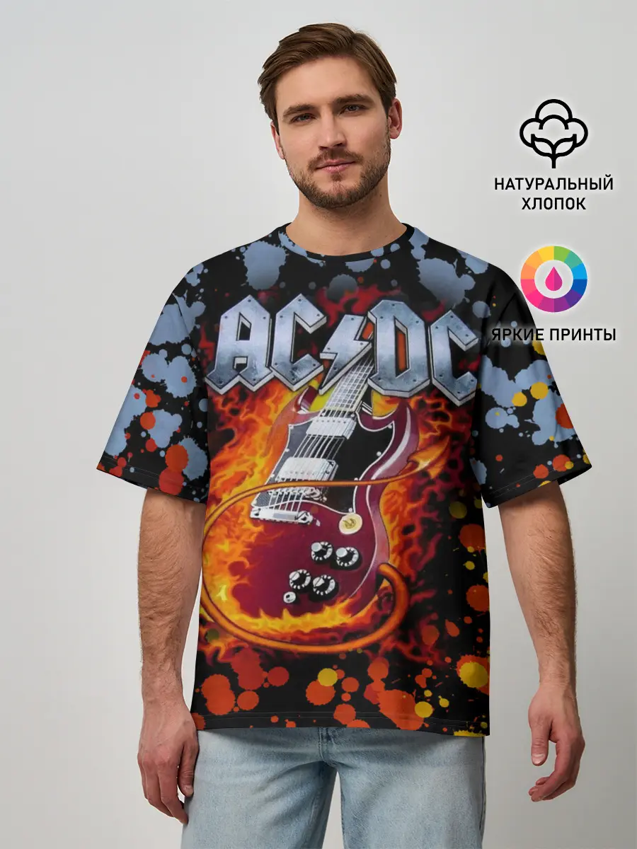 Мужская футболка оверсайз / AC/DC