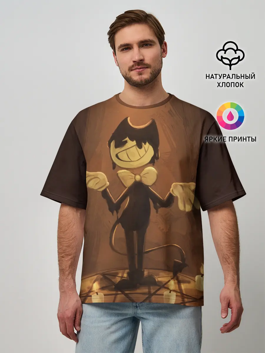 Мужская футболка оверсайз / Bendy and the ink machine