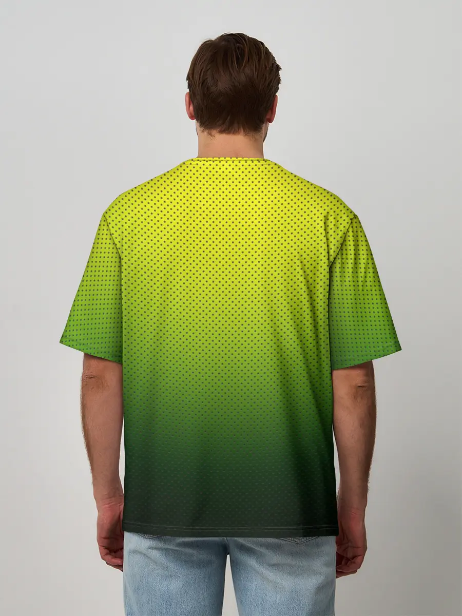 Мужская футболка оверсайз / Зелёная текстура