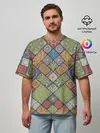 Мужская футболка оверсайз / Мандалы лоскутный печворк