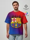 Мужская футболка оверсайз / FC Barcelona color sport